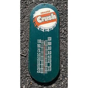 Vintage Orange Crush Wall Thermometer 15X6" Soda N-101 Made In USA Good Works